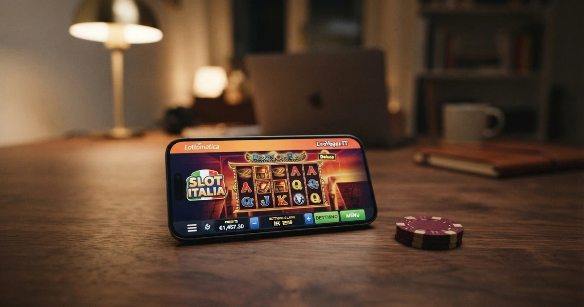 Una carta Nexi appoggiata su uno smartphone con l'interfaccia di un casinò online sullo schermo e il logo Visa in evidenza