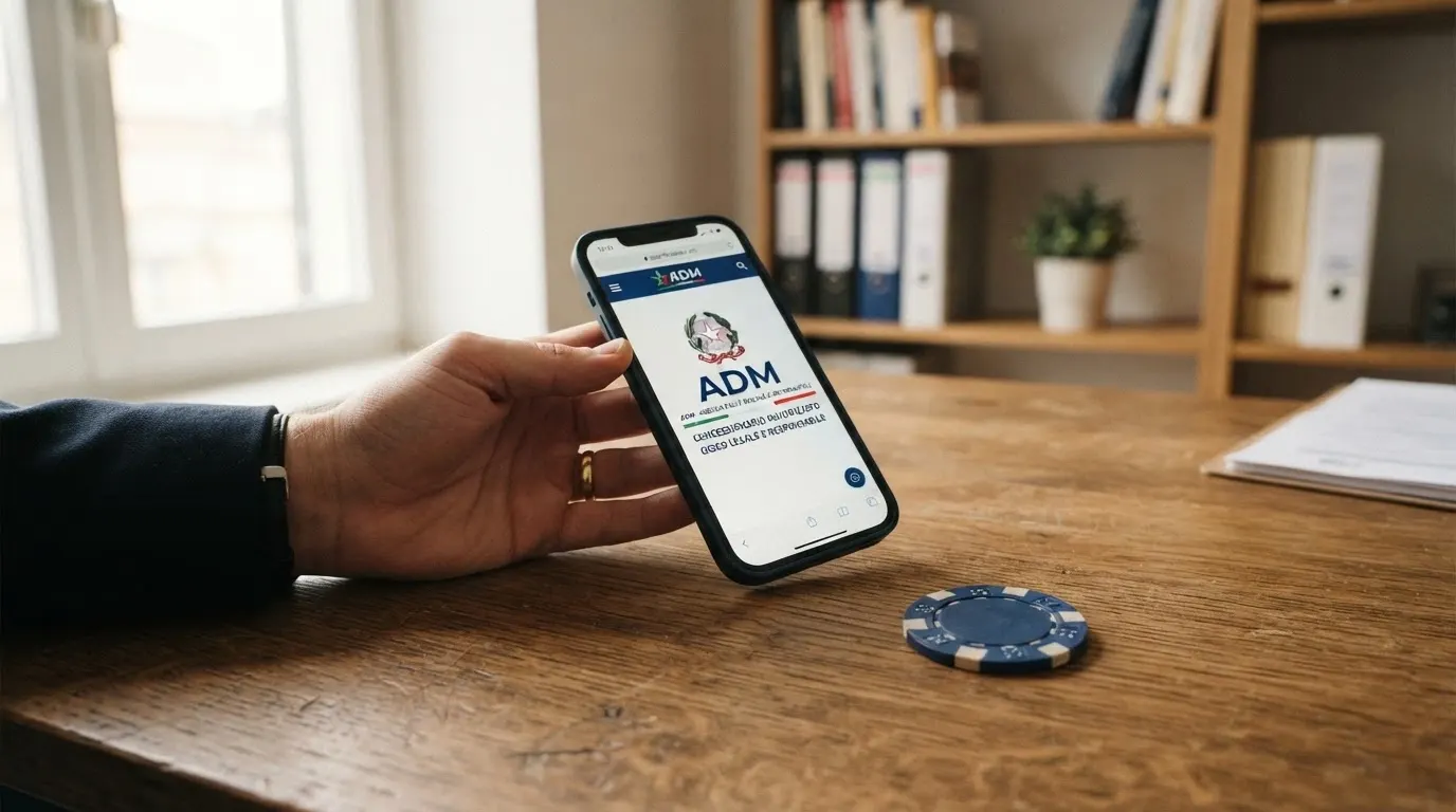 Il logo ufficiale dell'Agenzia delle Dogane e dei Monopoli accanto alla dicitura «concessionario autorizzato» e all'elenco delle tutele per il giocatore