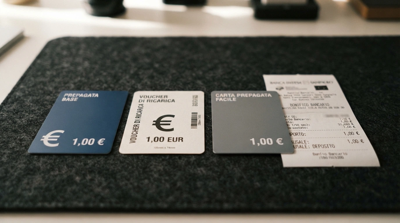 Loghi dei metodi di pagamento PayPal, Paysafecard, Postepay e bonifico bancario