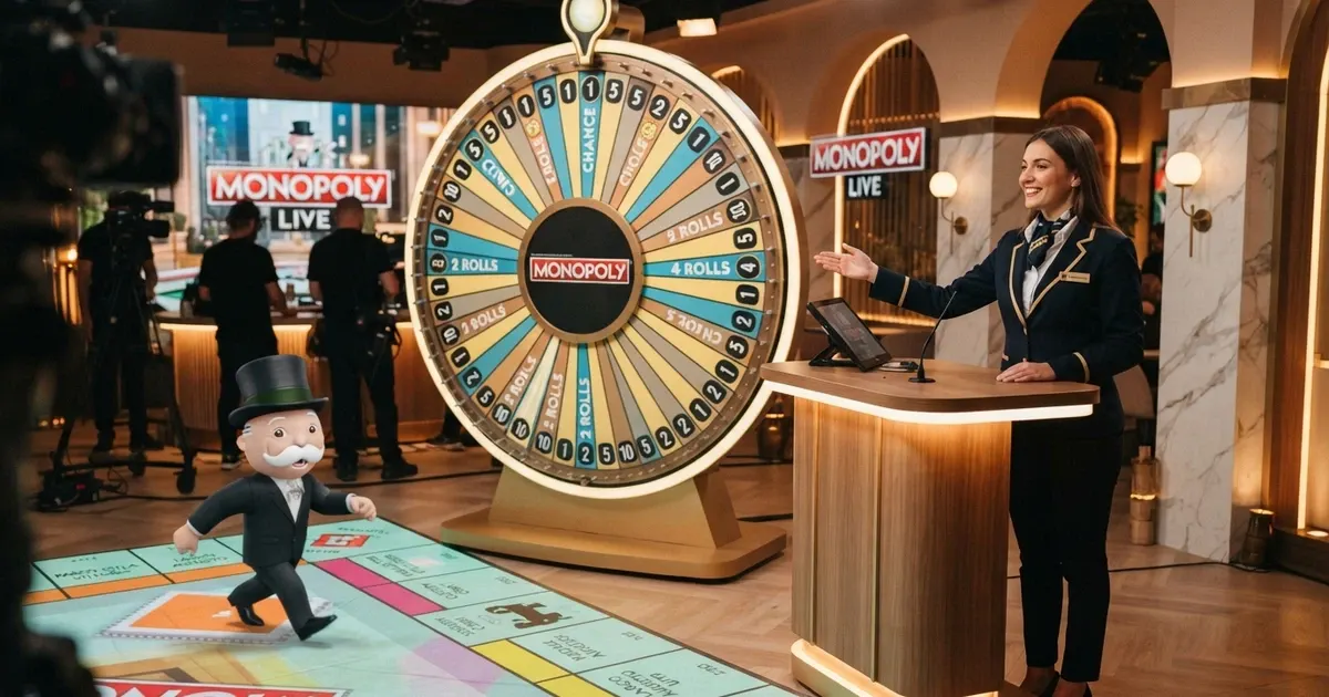 La ruota di Monopoly Live con il presentatore in un casinò online italiano