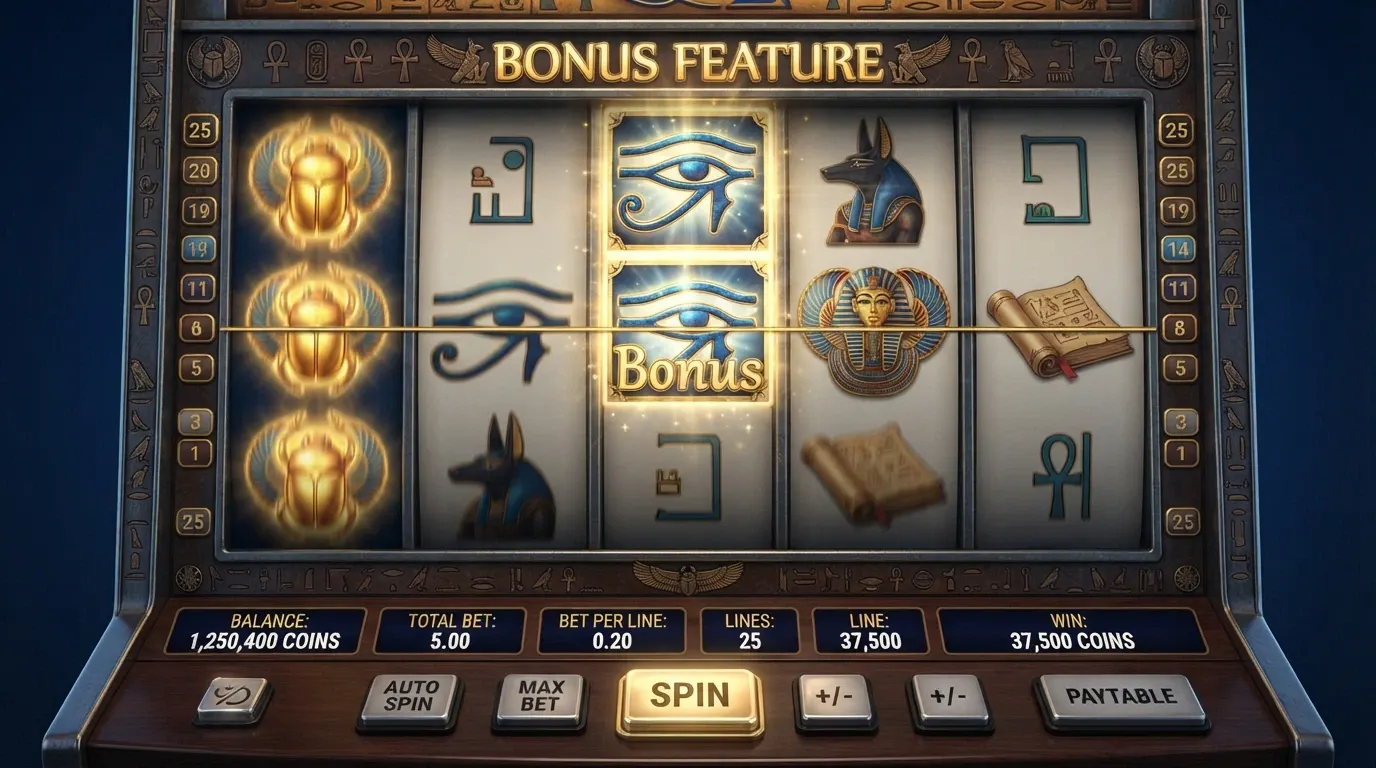 Schermata di Book of Ra Deluxe in azione durante un giro bonus, rulli in movimento con simboli egizi allineati