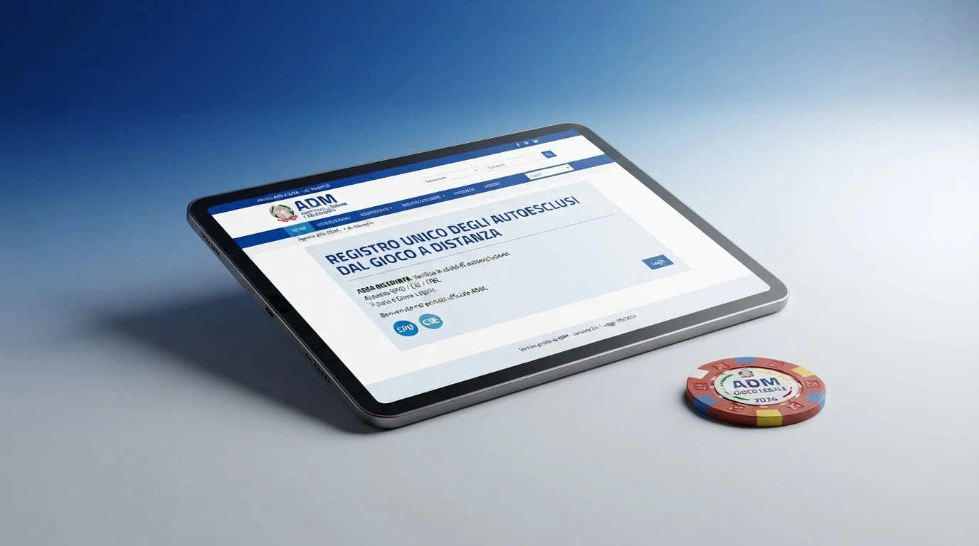 Il portale istituzionale dell'Agenzia delle Dogane e dei Monopoli con la sezione dedicata ai concessionari autorizzati e al Registro Unico degli Autoesclusi