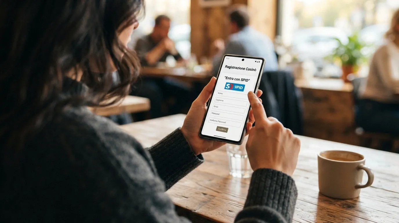 Un telefono con la schermata di login SPID accanto al logo dell'Agenzia delle Dogane e dei Monopoli
